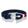 Nautical Double-Anchor Leather Bracelet