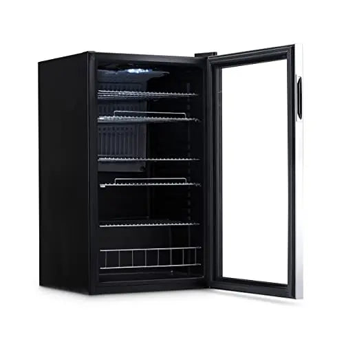 NewAir AB-1200 126-Can Mini Fridge with Reversible Glass Door & Stainless Steel Frame