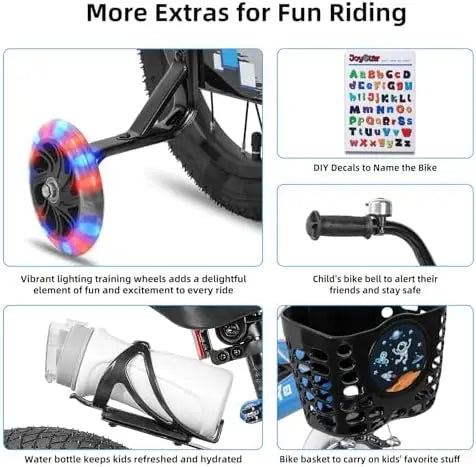 JOYSTAR Kids' Bicycles 12-20 Inch with Light-Up Training Wheels – Ages 3-12, Multiple Colors