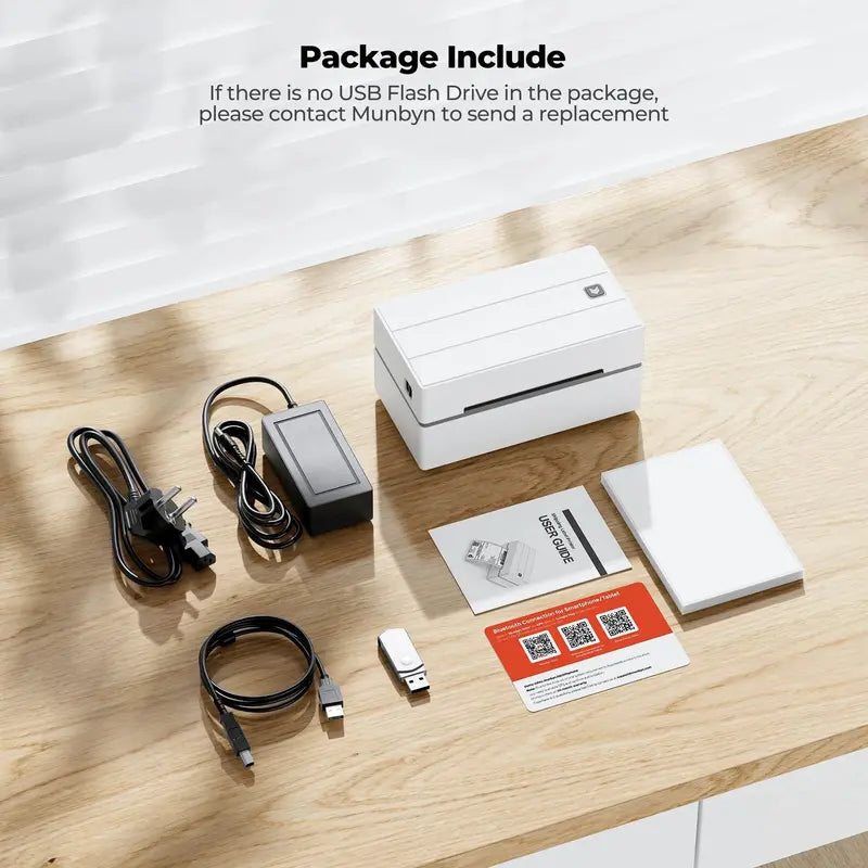 MUNBYN Bluetooth Thermal Label Printer – 4×6″ Shipping & Inventory Label Maker