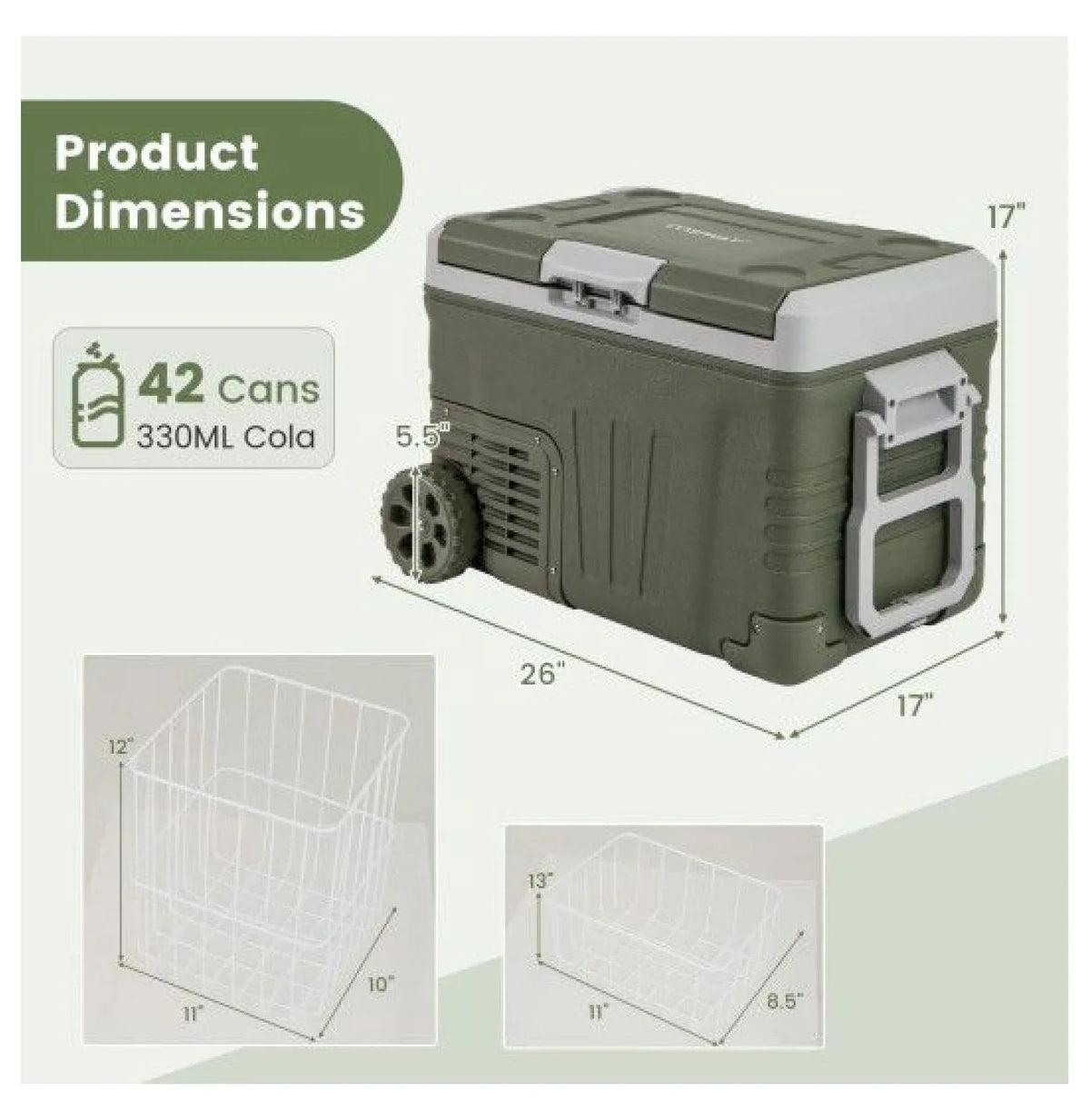 12V Car Refrigerator Portable Fridge - 35L/50L Electric Cooler, Adjustable Temp -4℉~68℉, DC 12/24V & AC 100-240V, for Road Trips, Camping, Food Preservation