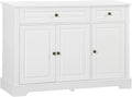 Modern White Sideboard Buffet – 2-Drawer Kitchen Cabinet with Adjustable Shelves & Coffee Bar Functionality