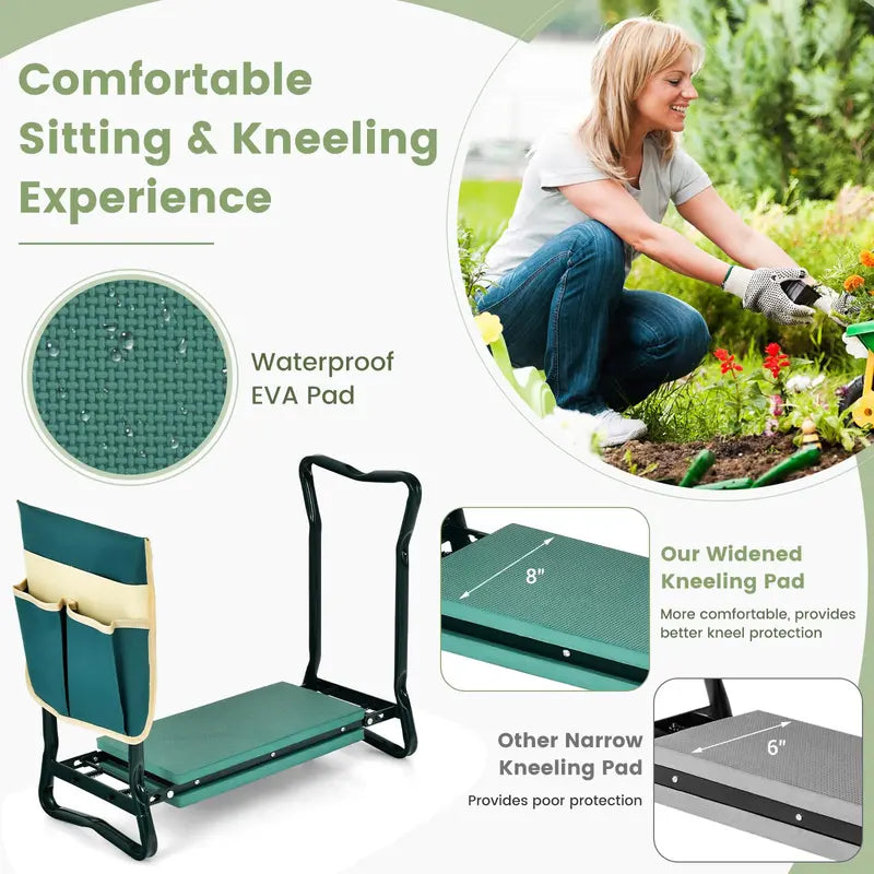 Heavy-Duty Folding Kneeler Bench – Gardening Pad with Cushioned Support