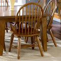 Treasures Rustic Oak Bow-Back Accent Armchair