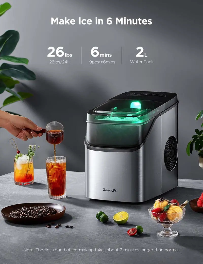 GoveeLife Smart Countertop Ice Maker with Voice Control — 9-Cube Output per Cycle