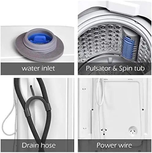 Giantex Portable Full-Automatic Washing Machine – Compact Washer-Spinner Combo