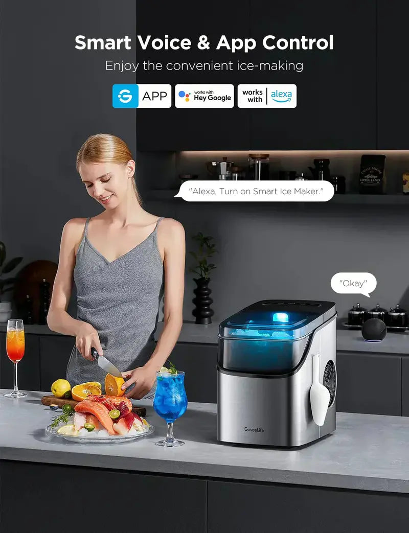 GoveeLife Smart Countertop Ice Maker with Voice Control — 9-Cube Output per Cycle