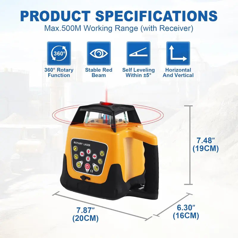 iGlobalBuy Self-Leveling Rotary Laser Level Kit – Includes Surveying Tripod & Precision Alignment Tools