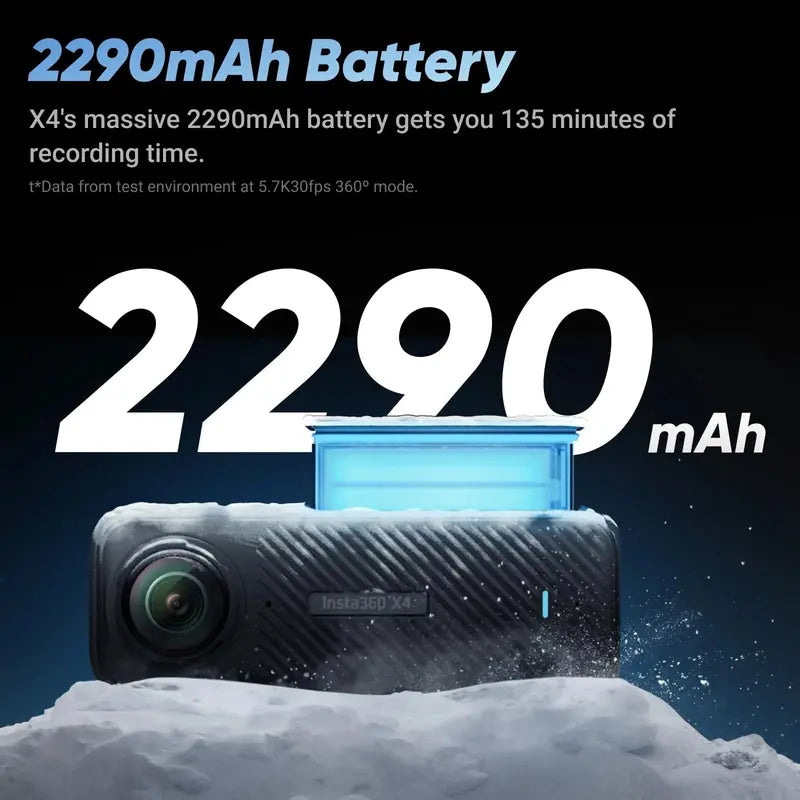 Insta360 X4 8K Waterproof 360 Action Camera with Active HDR and FlowState Stabilization