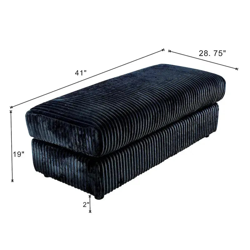 Modular L-Shaped Corduroy Sectional Sofa – Oversized 6-Piece Configurable Set