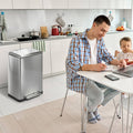 13 Gallon Stainless Steel Dual Kitchen Trash Can Home Zone Living