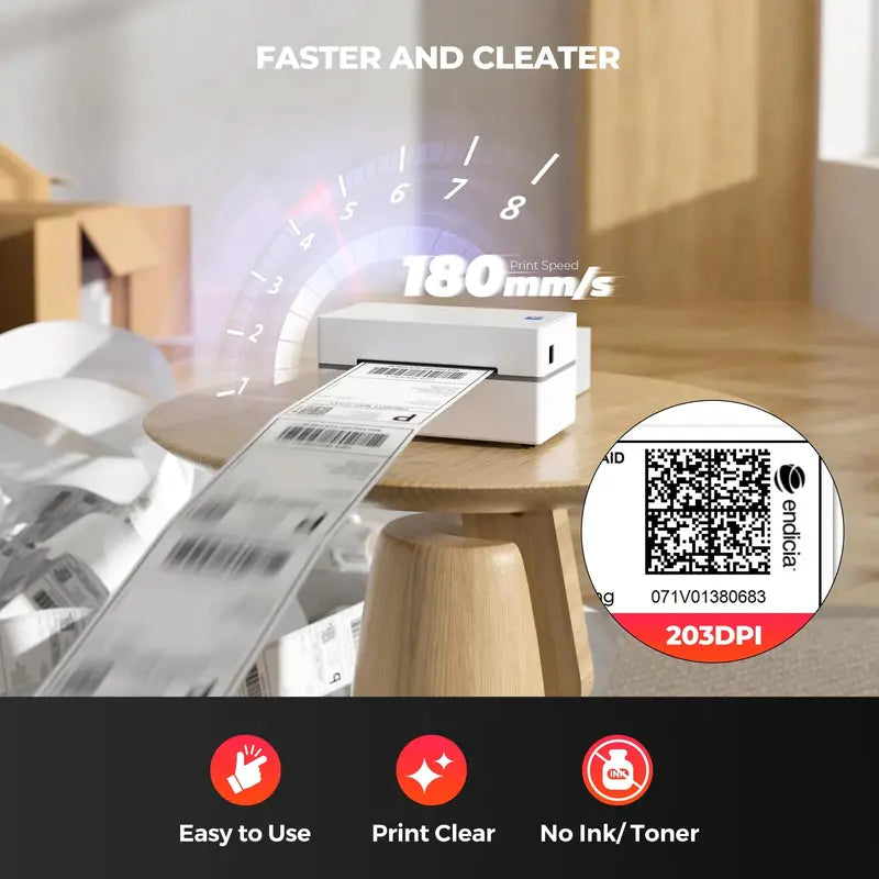 MUNBYN Bluetooth Thermal Label Printer – 4×6″ Shipping & Inventory Label Maker