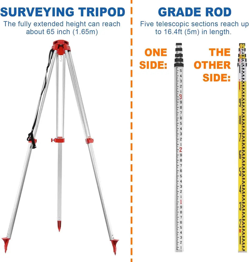 iGlobalBuy Self-Leveling Rotary Laser Level Kit – Includes Surveying Tripod & Precision Alignment Tools