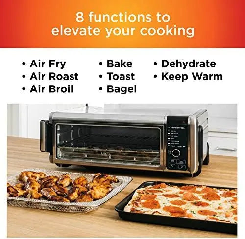 Ninja SP101 8-in-1 Digital Air Fry Countertop Oven with Flip-Up Storage, Silver