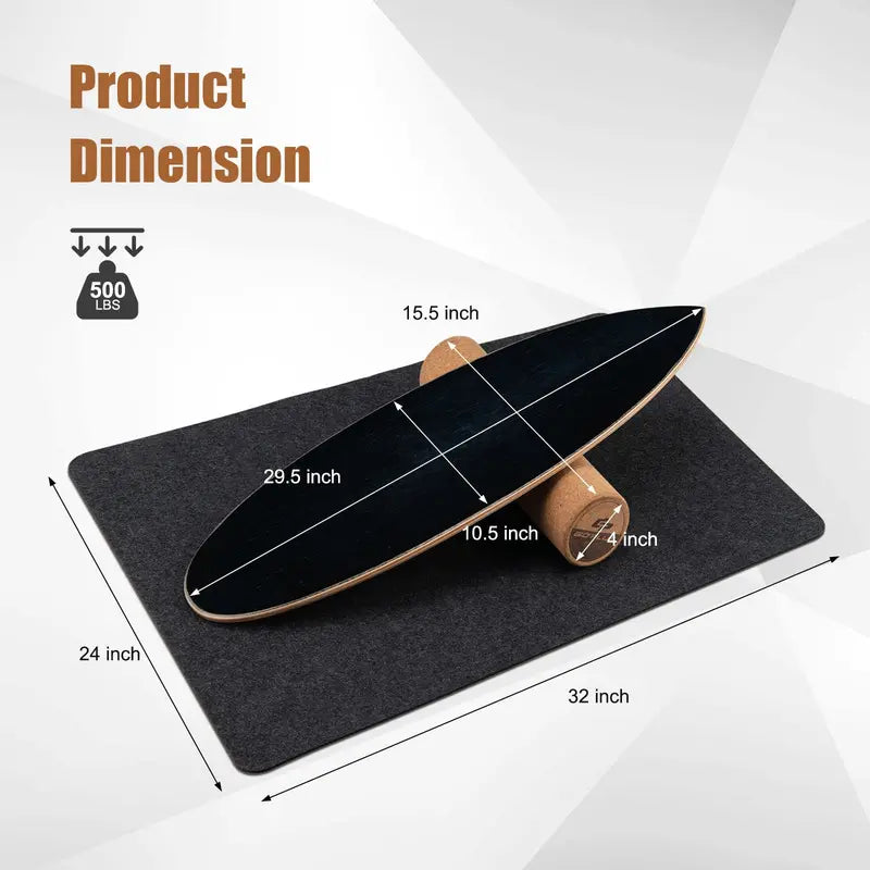 High-Capacity Balance Board – 500 LB Trainer for Core Stability, Coordination, and Skateboard Skills
