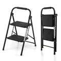 Two-Step Folding Stool  Wide Anti-Slip Pedals and Compact Portable Design