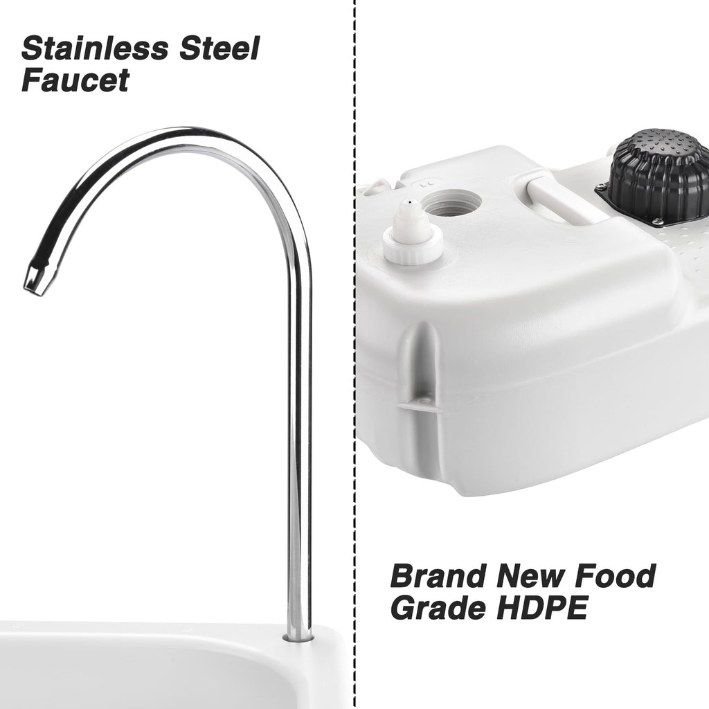 17L Portable Camping Sink Hand Wash Stand with 24L Tank Hands-free Operation Hand Washing Station for Outdoor