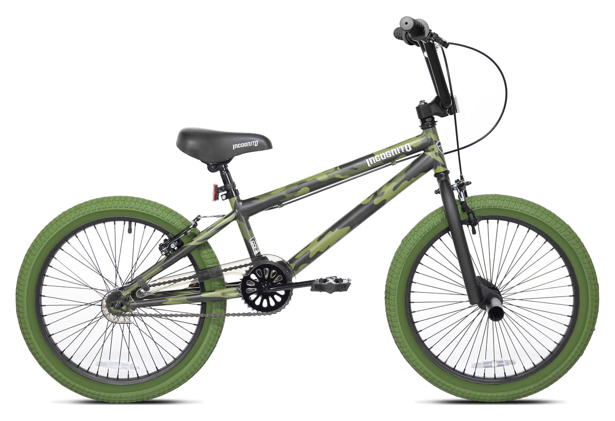 20" Kent Incognito BMX Kids Bicycle, Child Ages 7-13 Years, Green Camouflage