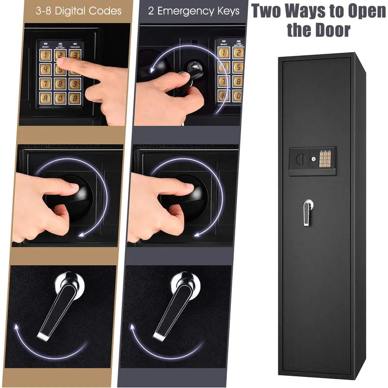 Large Long-Gun Safe with Integrated Pistol Vault and Secure Locking System