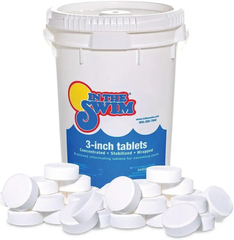 In The Swim 3-Inch 90% Chlorine Tablets, 50 lbs Slow-Dissolving Pool Sanitizer Bucket