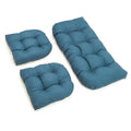 Blazing Needles 3-Piece Solid Settee Cushion Set, Sea Blue