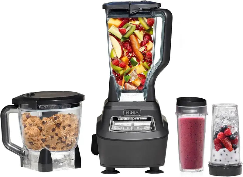 Ninja BL770 Black Mega Kitchen System – All-in-One Blender and Processor Set
