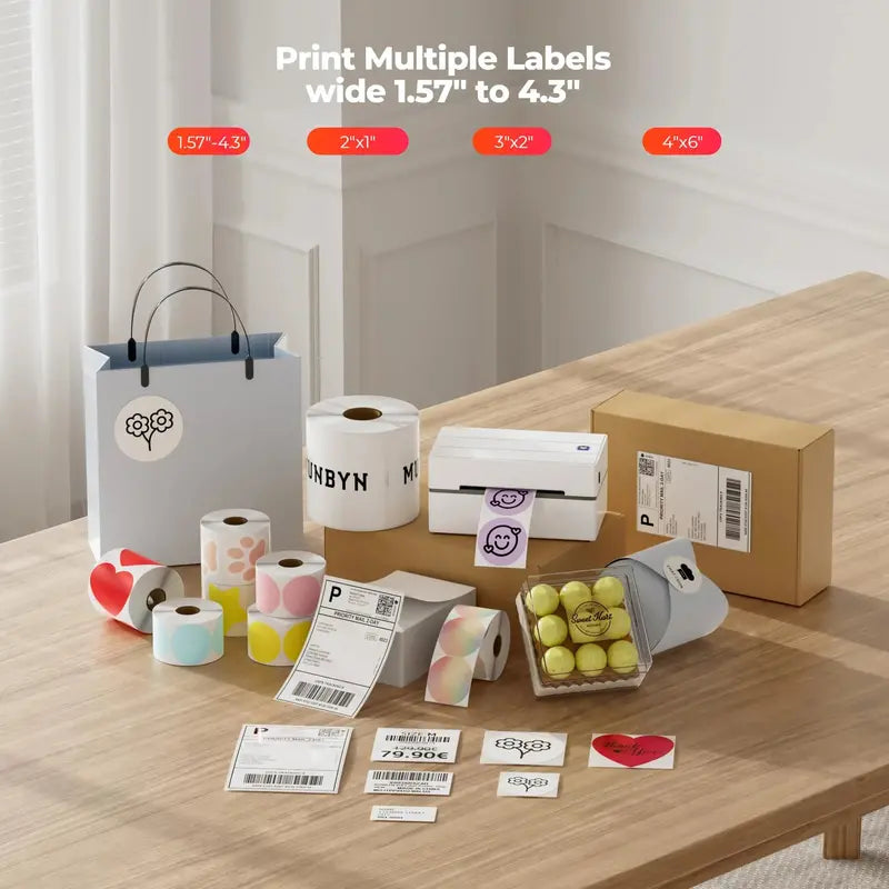 MUNBYN Bluetooth Thermal Label Printer – 4×6″ Shipping & Inventory Label Maker
