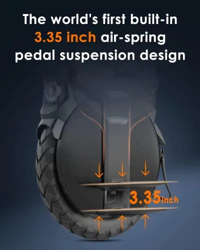 INMOTION V11 18″ Electric Unicycle – 75-Mile Range, 34 MPH, 2200W Motor, 3.35″ Air Suspension
