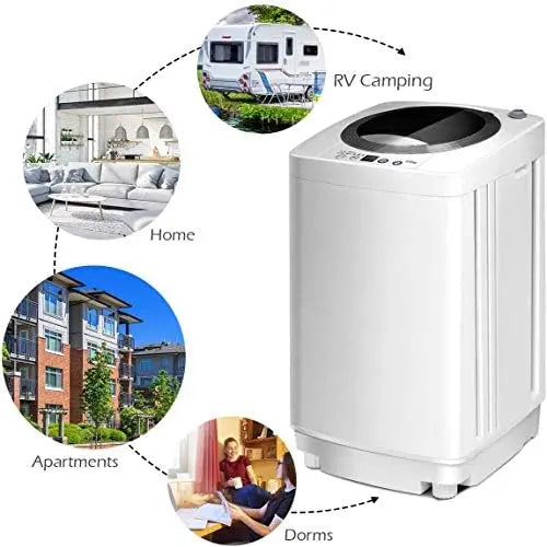Giantex Portable Full-Automatic Washing Machine – Compact Washer-Spinner Combo