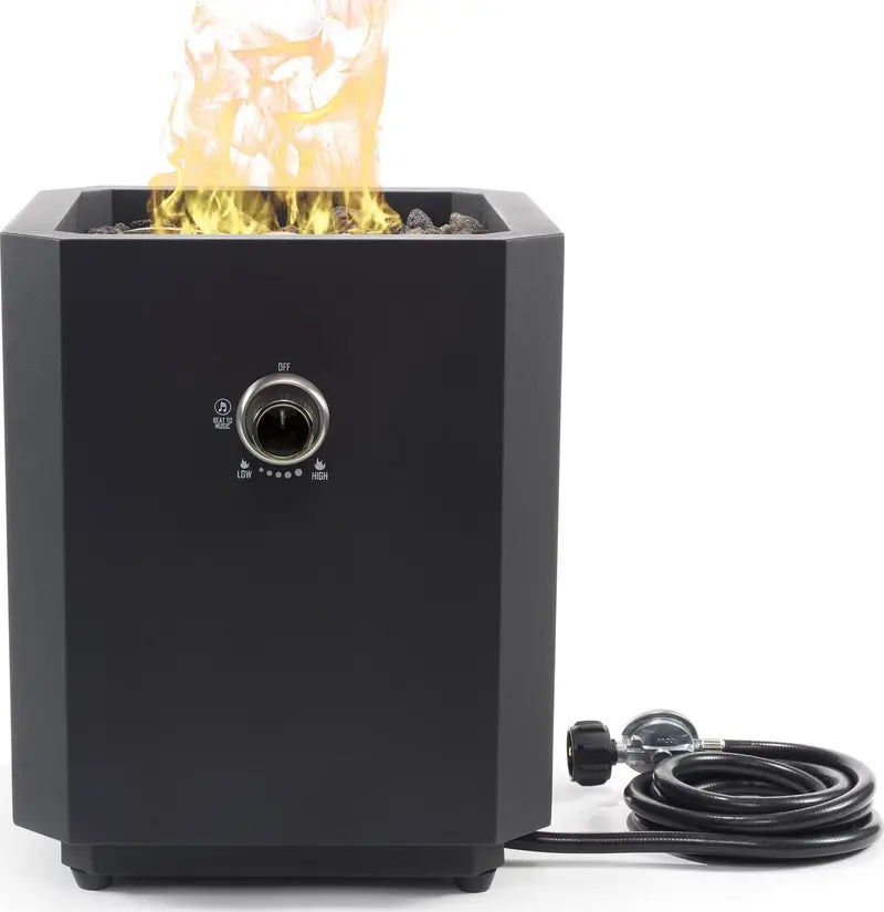 Ukiah Note Portable Propane Fire Pit  Bluetooth Audio + Beat-to-Music Light Sync Technology