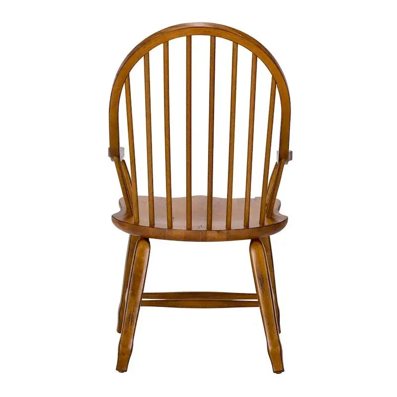 Treasures Rustic Oak Bow-Back Accent Armchair