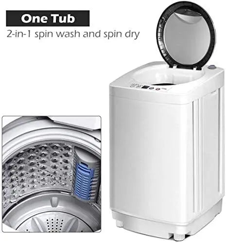 Giantex Portable Full-Automatic Washing Machine – Compact Washer-Spinner Combo
