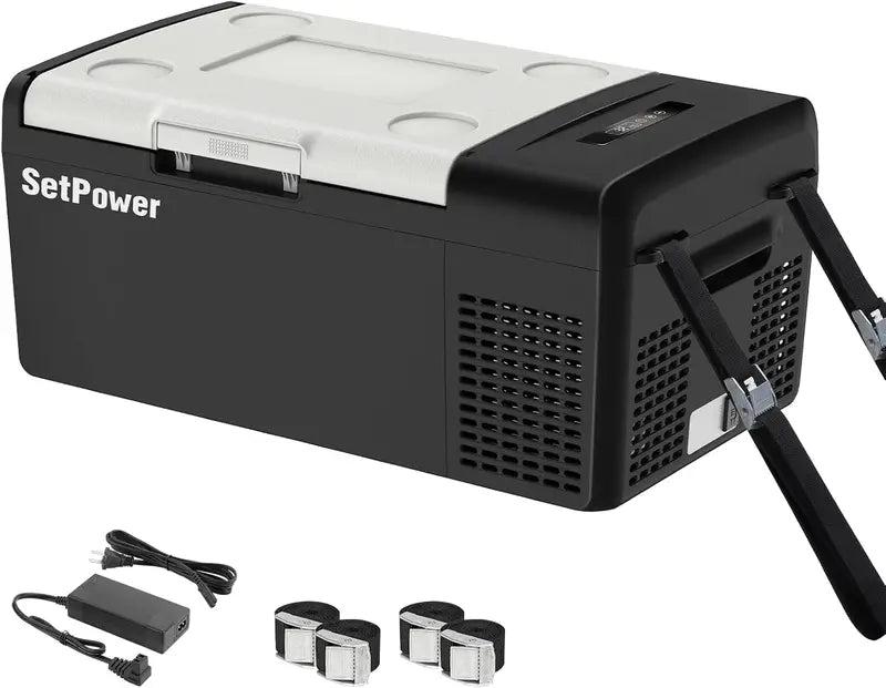 RF20 12V Portable Car Refrigerator | 21-Quart Compressor Cooler with 50-Hour Battery Life, Ideal for RVs, Trucks, Campers & Road Trips