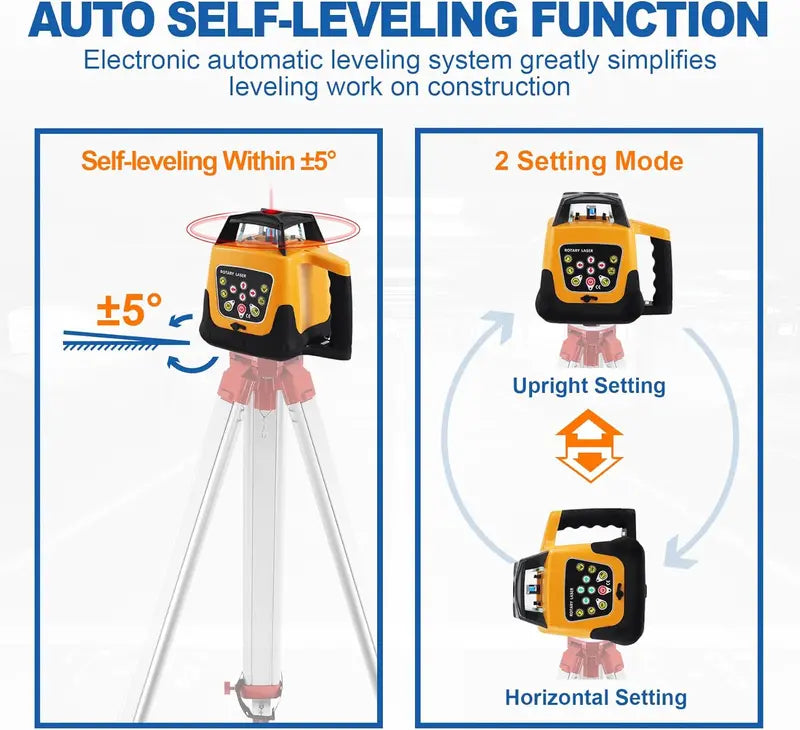 iGlobalBuy Self-Leveling Rotary Laser Level Kit – Includes Surveying Tripod & Precision Alignment Tools