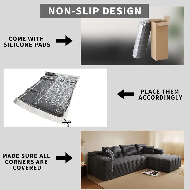 Modern L-Shaped Modular Cloud Sectional Sofa – Deep-Seating Reclining Configuration