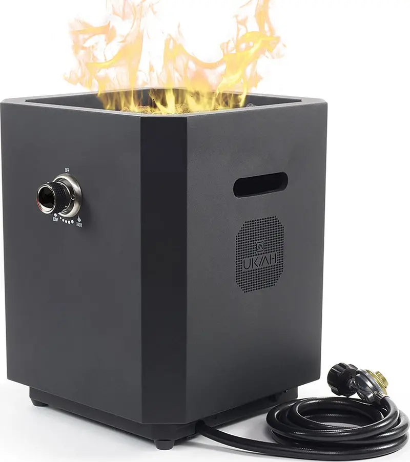 Ukiah Note Portable Propane Fire Pit  Bluetooth Audio + Beat-to-Music Light Sync Technology