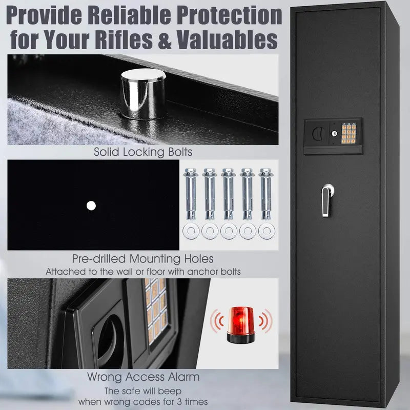 Large Long-Gun Safe with Integrated Pistol Vault and Secure Locking System
