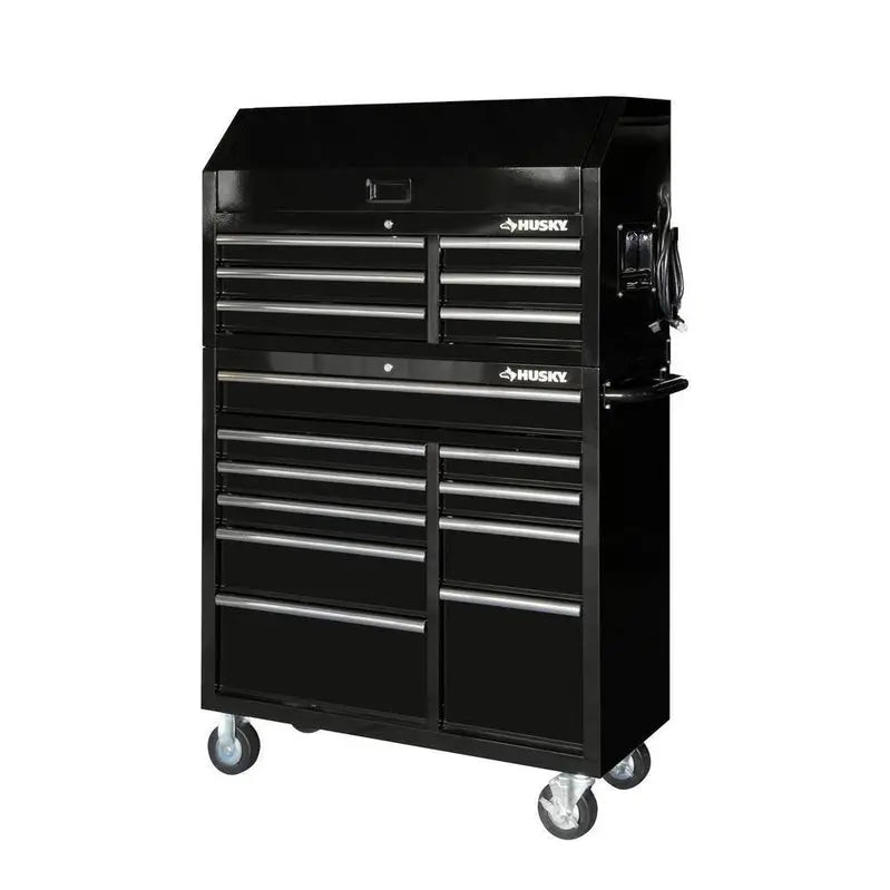 Gloss Black 41-Inch 16-Drawer Tool Storage Combo