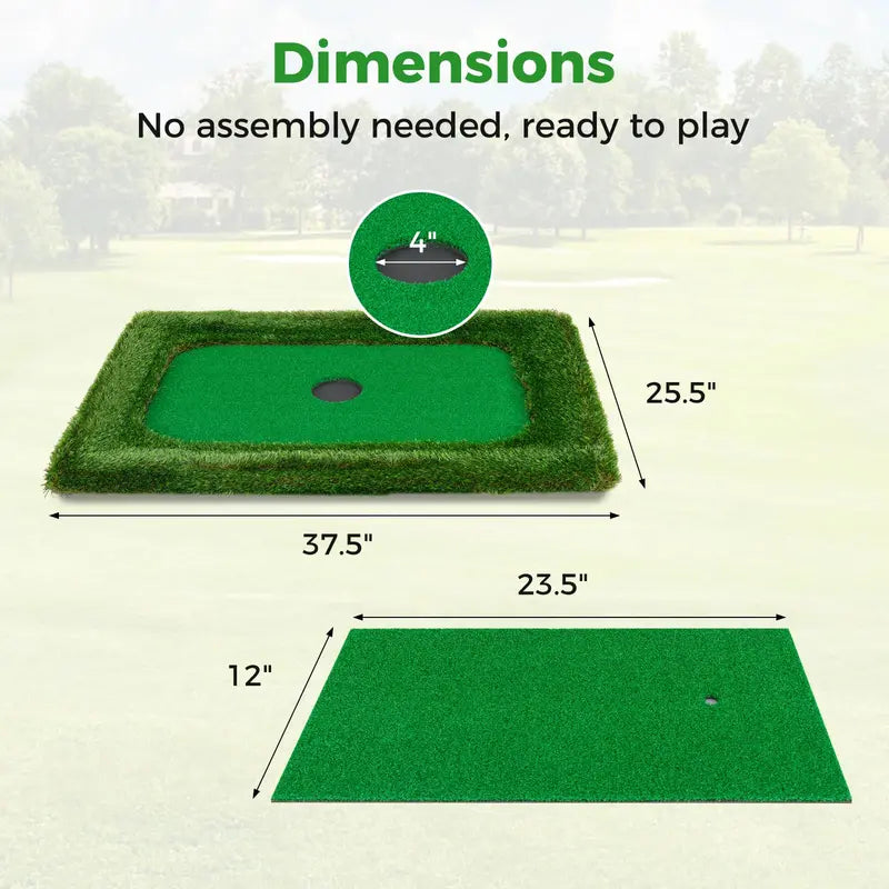 Large Rectangular Floating Golf Mat – Pool Chipping Green with Hitting Area, No Balls Included (37.5″ x 25.5″)