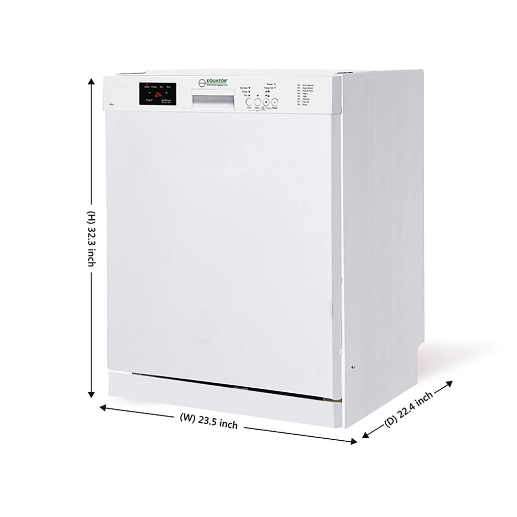 Equator 24 in Dishwasher 14 Place + 3/4 HP Garbage Disposer QUIET 51db 110V