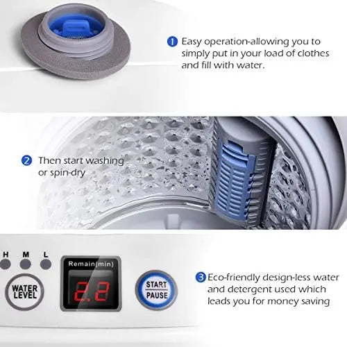 Giantex Portable Full-Automatic Washing Machine – Compact Washer-Spinner Combo