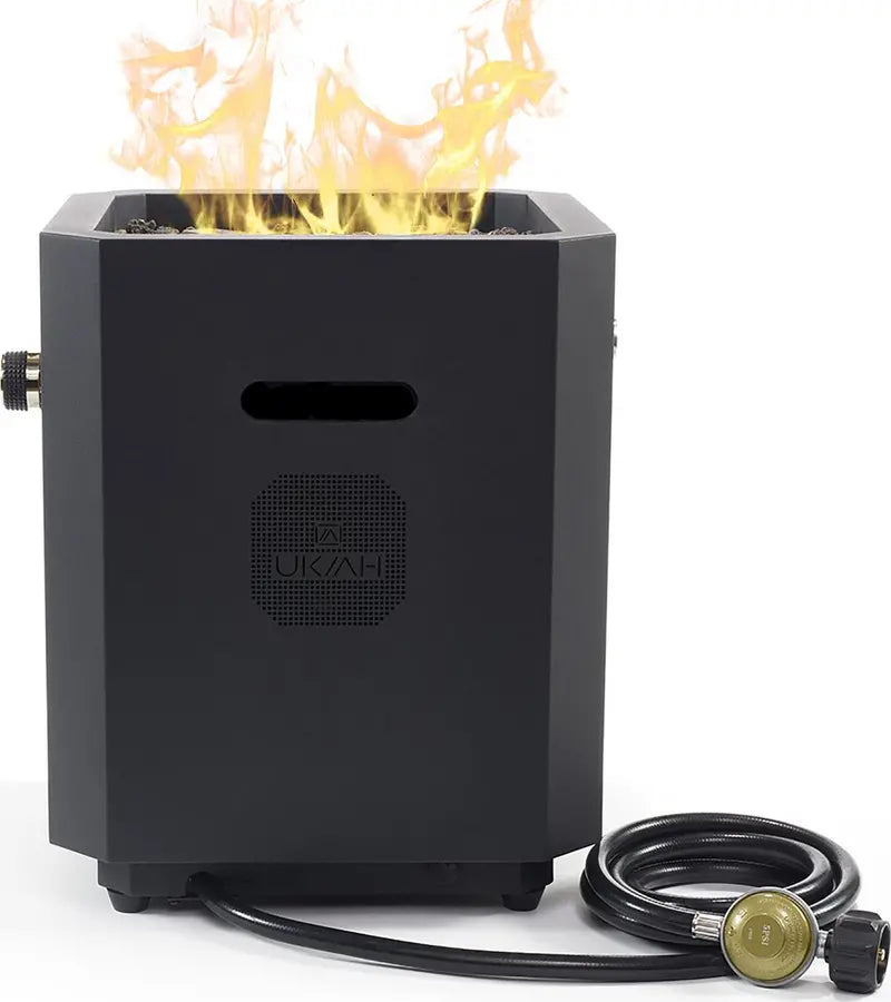 Ukiah Note Portable Propane Fire Pit  Bluetooth Audio + Beat-to-Music Light Sync Technology