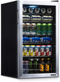 NewAir AB-1200 126-Can Mini Fridge with Reversible Glass Door & Stainless Steel Frame