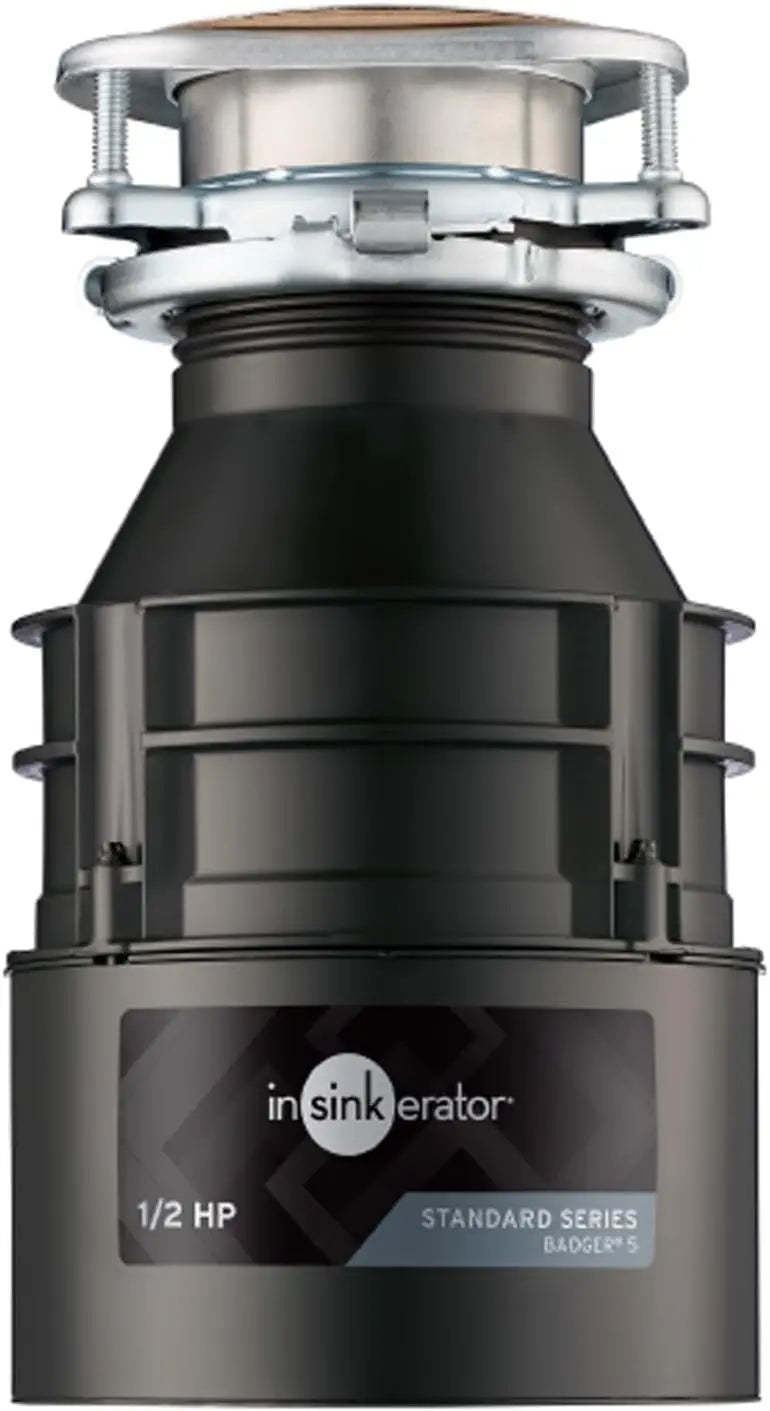 InSinkErator Badger 5 Garbage Disposal – 1/2 HP Continuous Feed, Durable Stainless Steel, Tool-Free Installation