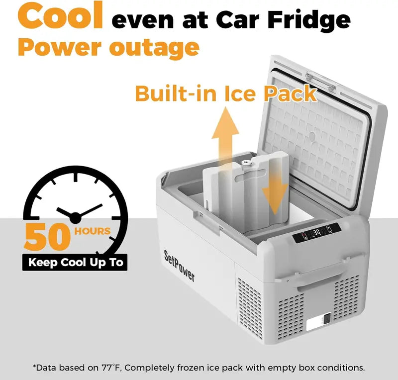 RF20 12V Portable Car Refrigerator | 21-Quart Compressor Cooler with 50-Hour Battery Life, Ideal for RVs, Trucks, Campers & Road Trips