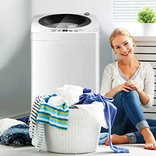 Giantex Portable Full-Automatic Washing Machine – Compact Washer-Spinner Combo