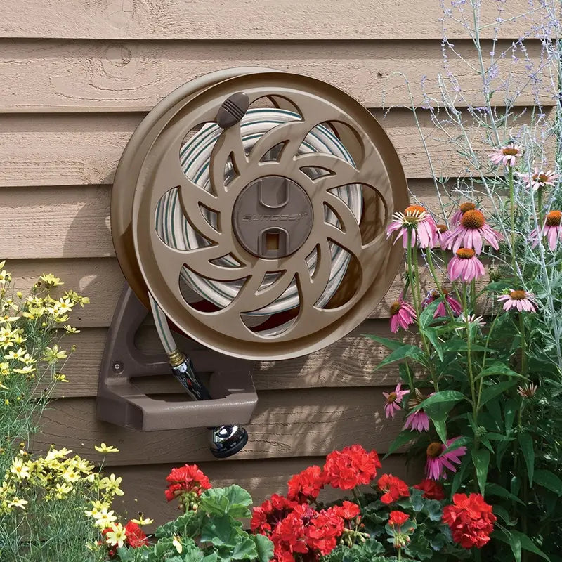 Suncast CPLSTA125B 125 Wall-Mounted Side Tracker Garden Hose Reel for 5/8