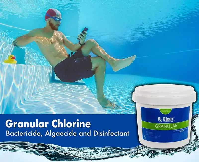 Stabilized Granular Chlorine  50 lb Bucket, Fast-Dissolving, UV-Resistant Pool & Spa Sanitizer for Algae & Bacteria Control