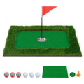 Rectangular Floating Pool Golf Green  Compact Chipping Mat Set with Accessories (35.5 x 23.5