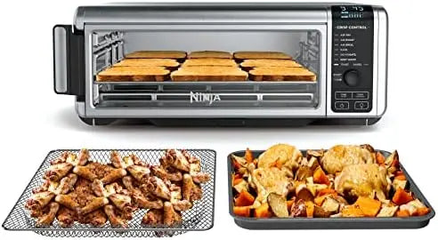 Ninja SP101 8-in-1 Digital Air Fry Countertop Oven with Flip-Up Storage, Silver